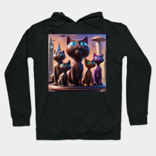 Chocolate Cats In Futuristic London Hoodie